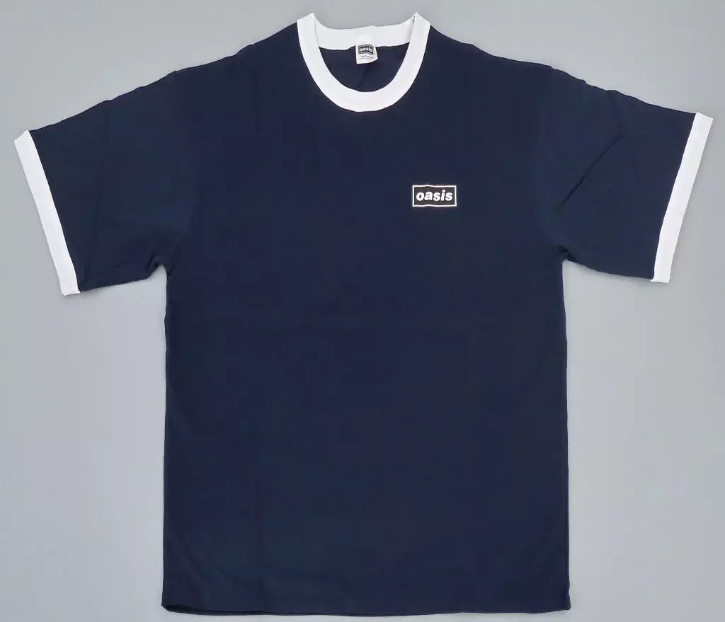 中古】Tシャツ Oasis 復刻リンガーTシャツ ネイビー XLサイズ