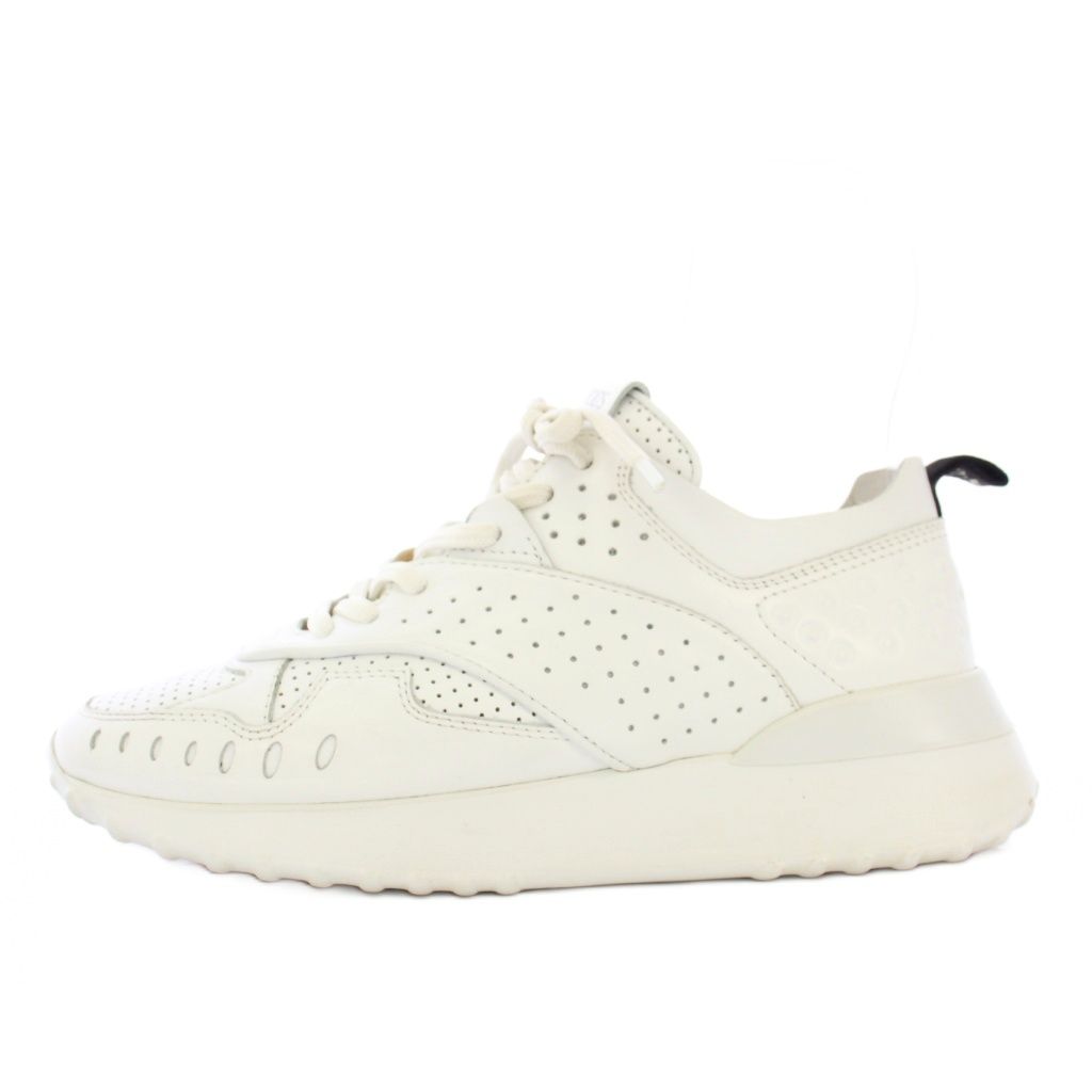 トッズ TOD S スニーカー シューズ パンチング レザー 37 白 TK