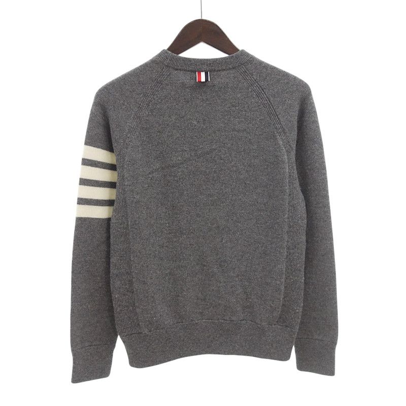 トムブラウン|THOM BROWNE 4BAR カシミヤニットセーター グレー グレー サイズ メンズ0
