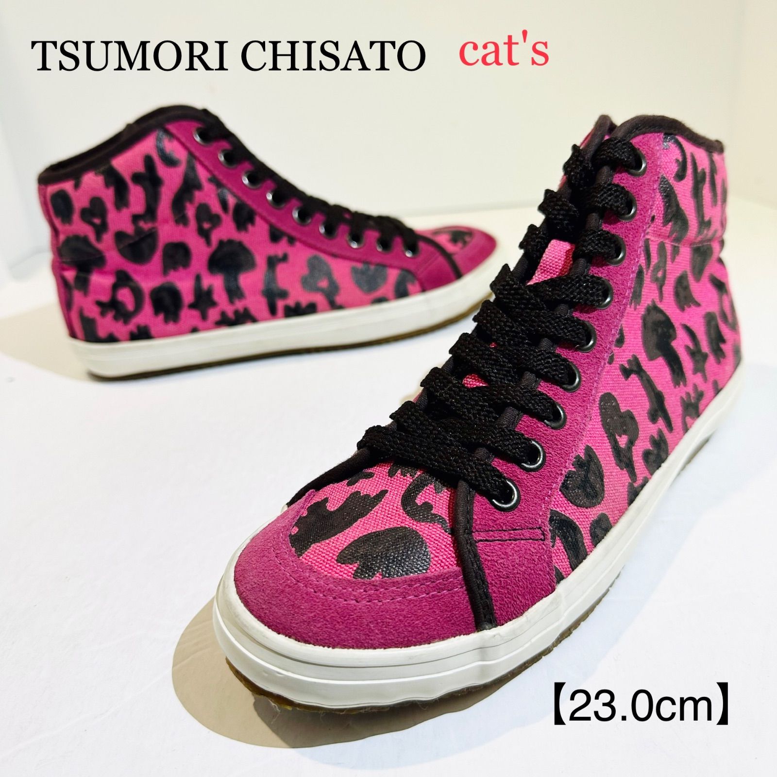TSUMORI〜/ツモリチサト☆cat's/キャッツ☆スニーカー☆黒ピンク☆23 メルカリShops