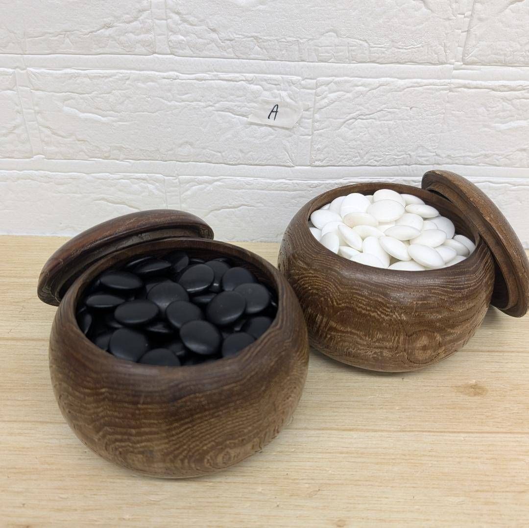 碁石 碁笥セット 囲碁 白石 黒石 A 囲碁セット 木製新桂13路9路盤 和楽