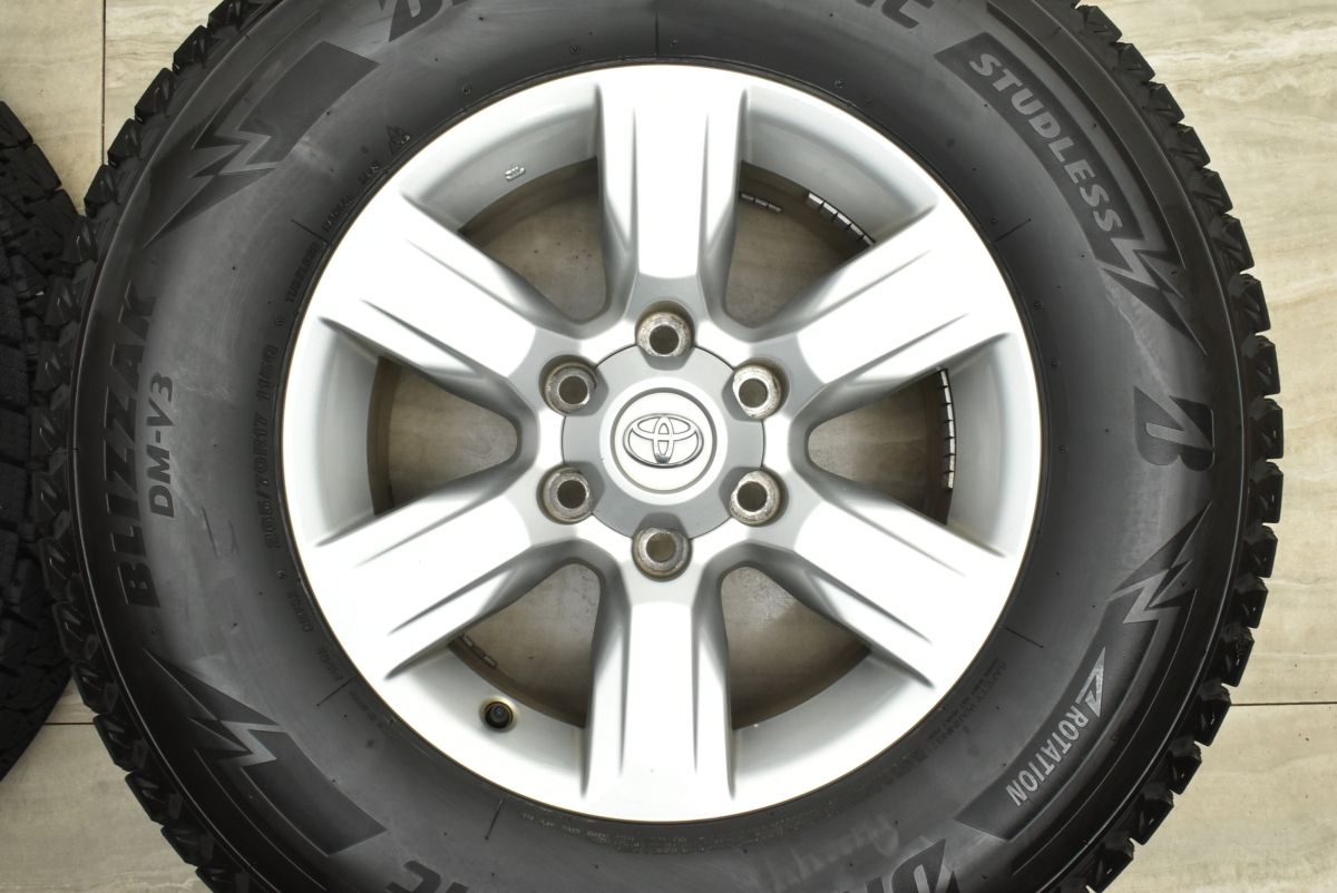 バリ溝 トヨタ 150 ランドクルーザープラド 中期 純正 17in 7J 25 PCD139.7 ブリヂストン ブリザック DM-V3 265 70R17 ハイラックス FFCRYSTALESIA_COM