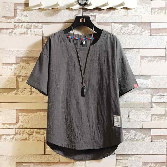 人気セール，格安 種類27：2XL/B：ダークグレー  メンズ ファッション 服 男性用 オシャレ シンプル 大人 かっこいい 大きいサイズ ストリート 紳士服 綿麻 半袖 T シャツ 夏 ゆったり トップス カジュアル リネ Tシャツ