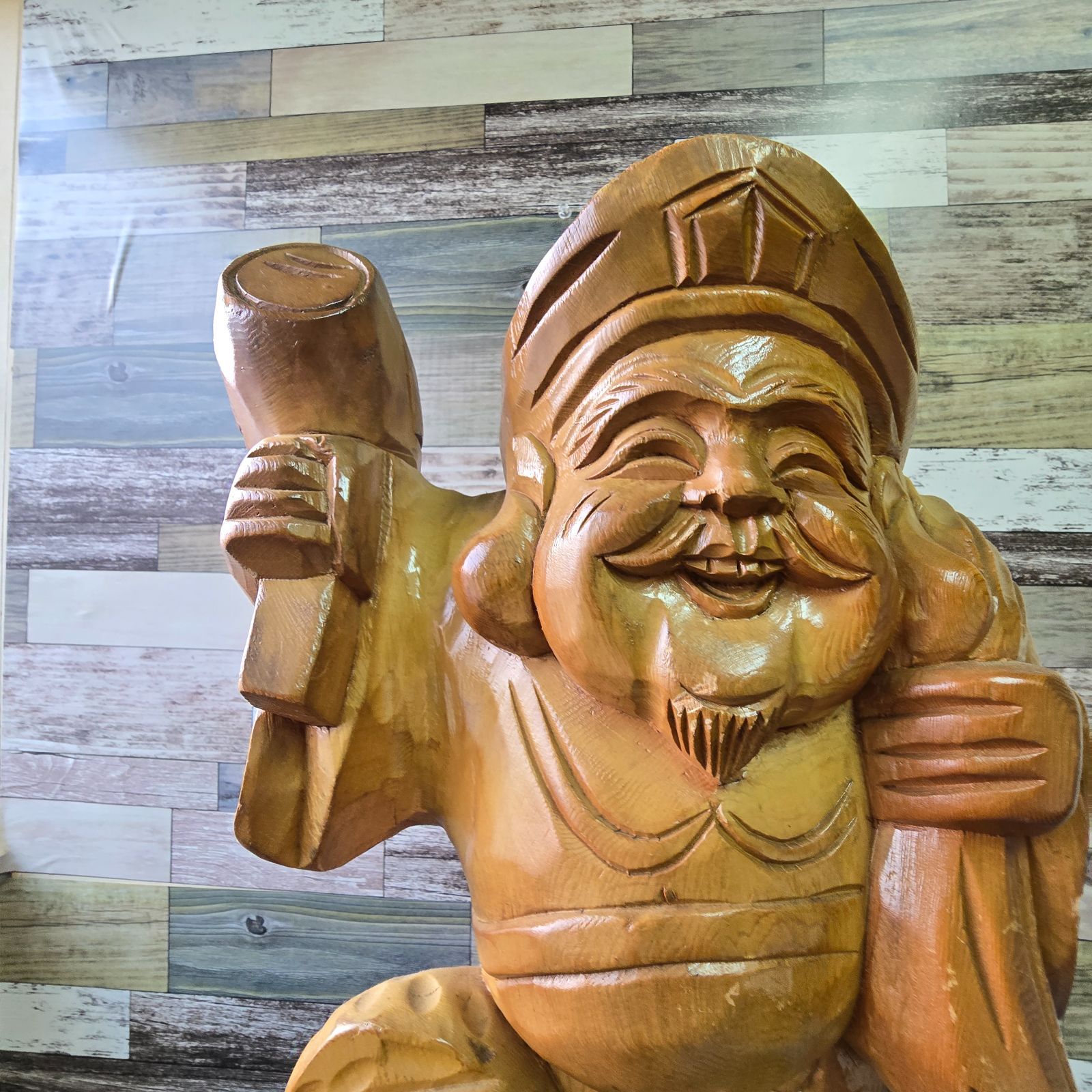 木彫り】大黒天 恵比寿 置物 福の神 縁起物 - メルカリ