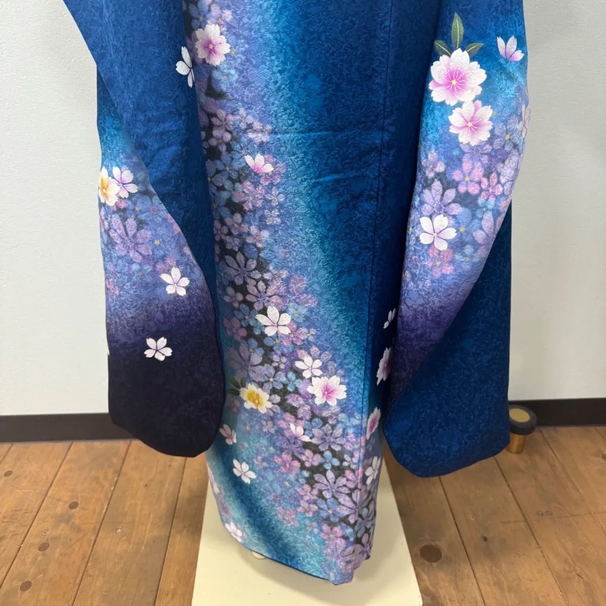 振袖 青 水色 桜柄 着物 袋帯 2点SET 成人式 晴着 和装 う240727