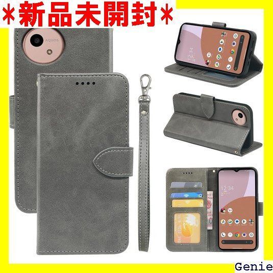 MoSuul ケース 用の AQUOS wish4 SH-52E doo |用の A402SH Y!mobile |用の SH-M27 モバイル 手帳型ケース 財布型 手帳型 カバー カード収納財布型 スマホケース カバー TPU耐衝撃 ース グレー 163