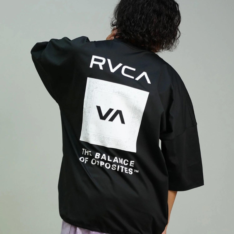 【ムラスポ公式】RVCA ルーカ ラッシュガード 水陸両用 tシャツ 袖ドローコード バックプリント オーバーサイズ BE04A-P25 メンズ レディース