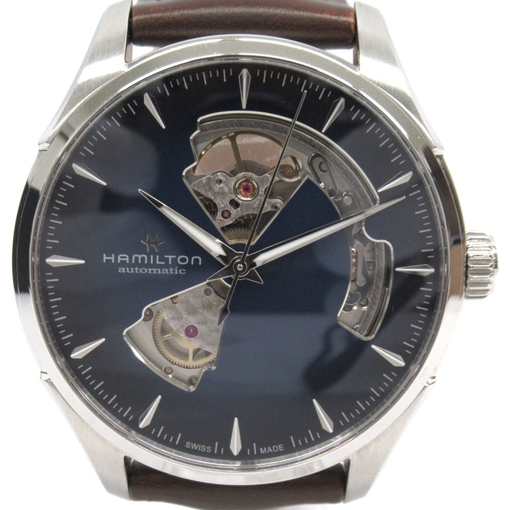 KR58891 ハミルトン 腕時計 自動巻き ジャズマスター オープンハート H32675540 ネイビー系文字盤 HAMILTON中古