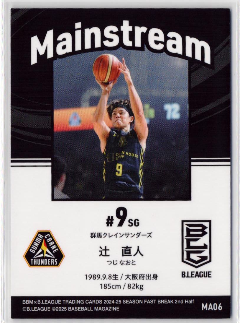 辻直人 群馬クレインサンダーズ インサートカード BBM Bリーグ 辻直人 群馬クレインサンダーズ インサートカード BBM Bリーグ