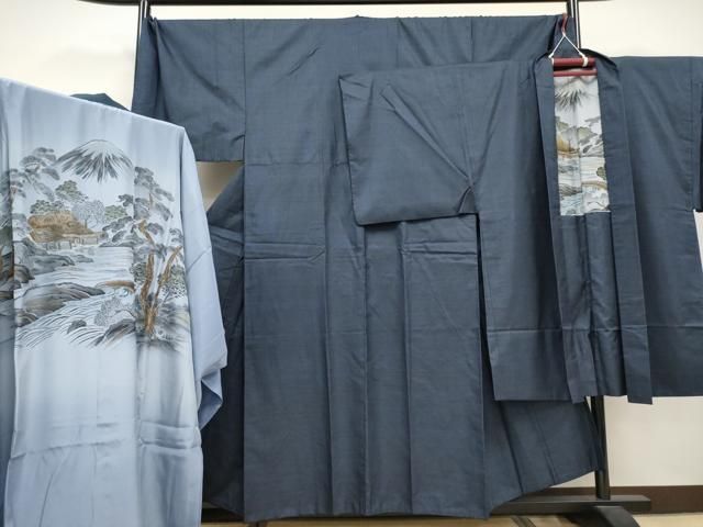 平和屋着物 上 男性 本場大島紬 アンサンブル 長襦袢セット キングサイズ 100亀甲 総詰め CYAA3450s5