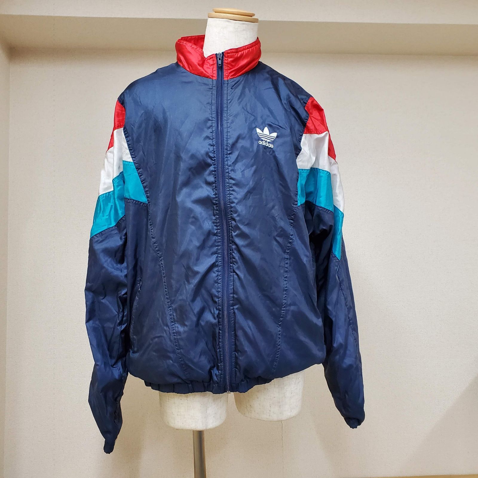 80s adidas アディダス ヴィンテージ ナイロンジャケット 万国旗タグ 