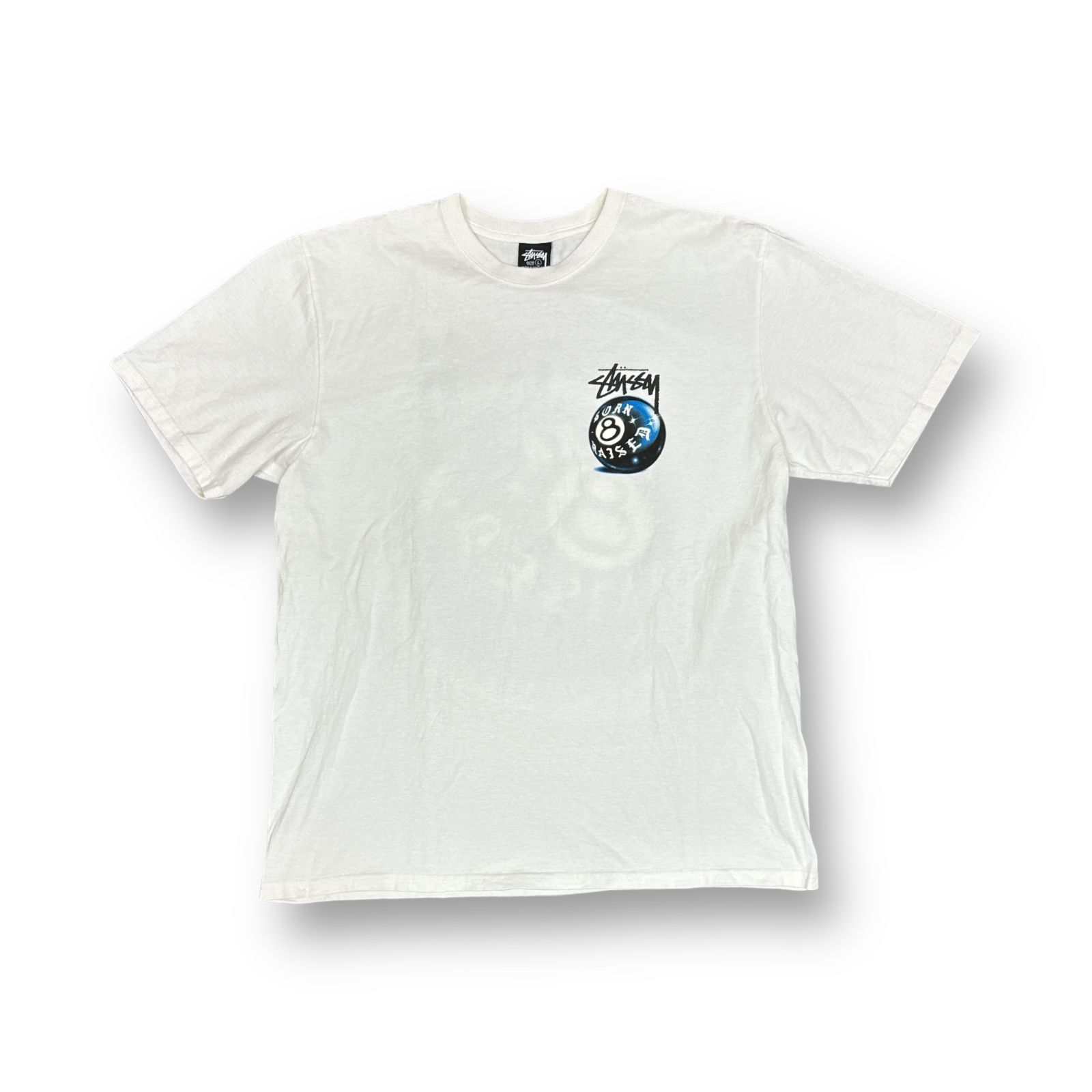 Stussy Born Raised 8 Ball Tee White 8ボール ボーンレイズド コラボ 