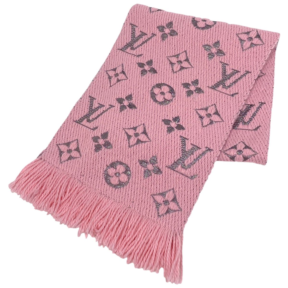ルイヴィトン エシャルプロゴマニア マフラー フリンジ モノグラム ピンク ルイ・ヴィトン Louis Vuitton エシャルプ ロゴマニア マフラー