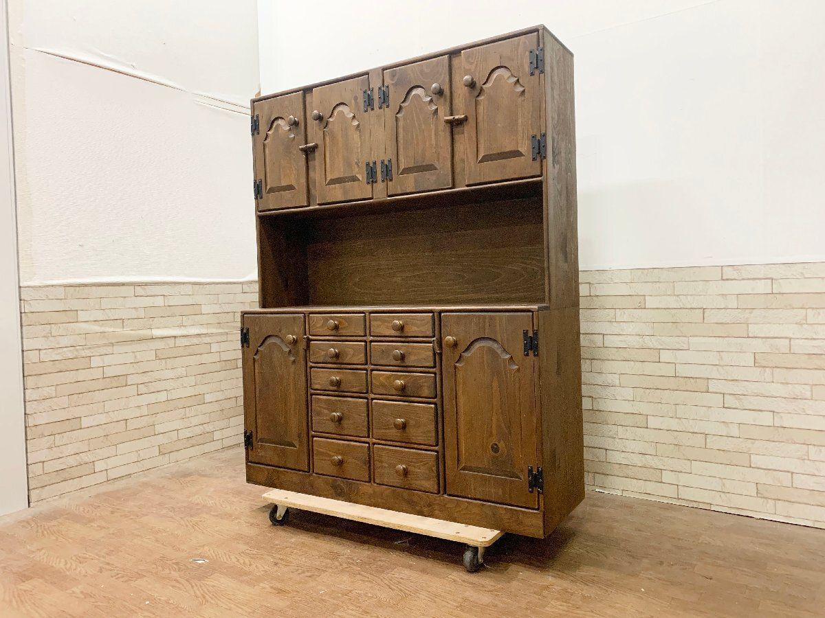 品 アンファン enfant カップボード カントリー調 食器棚 キッチン パイン材 カントリー家具 畑1126