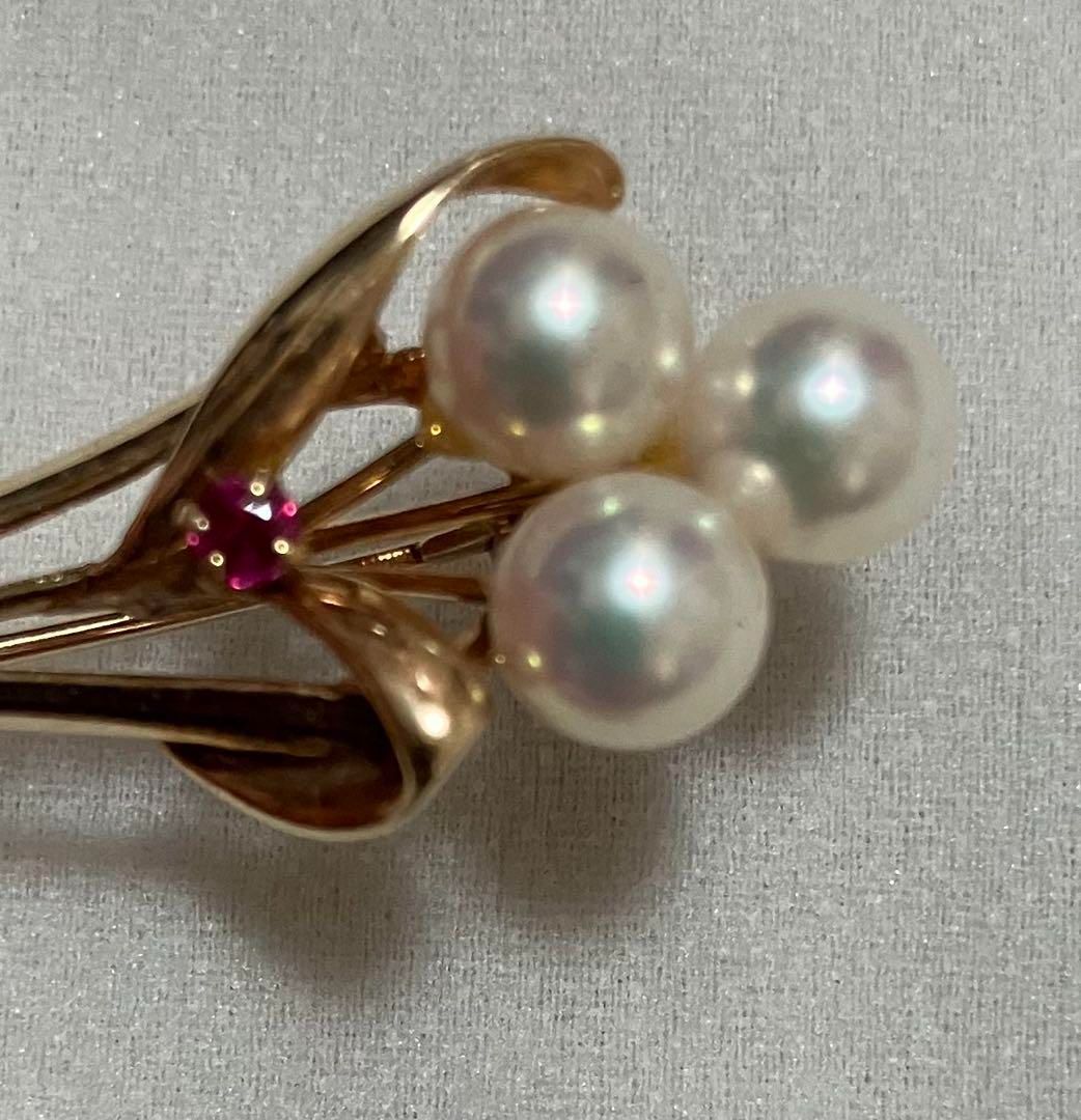 K14 YG 14金 パール ブローチ 重量 約 4.48g 石付き 真珠 FORTGASGNV_COM_BR