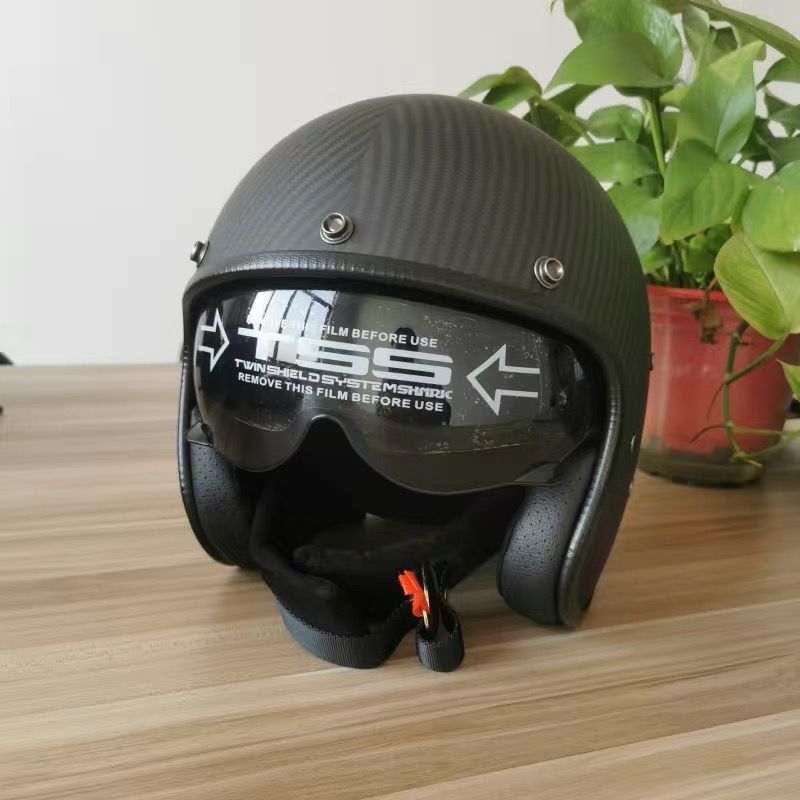 リアルカーボン製ジェットヘルメット新品