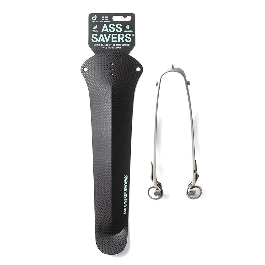 Ass Savers - Win Wing Road - ロードバイク用リアマッドガード タイヤ幅38mmまで 超軽量 クリップオン 取り付けと取り外しが簡単 安全な取り付け 持続 なスウェーデンデザイン ブラックドット