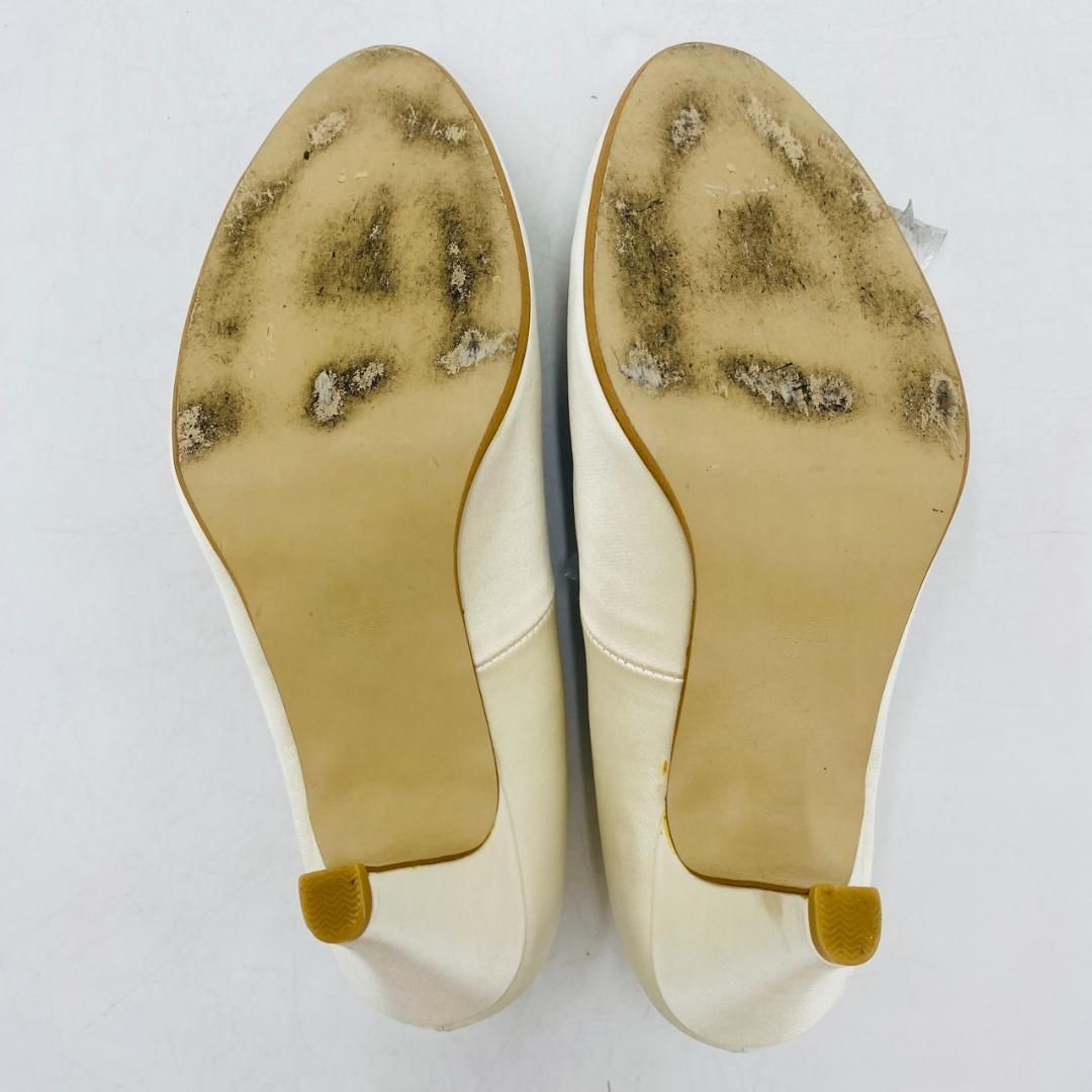 BENIR ウエディングシューズ サテン 37 パンプス ホワイト 花嫁 ベニル