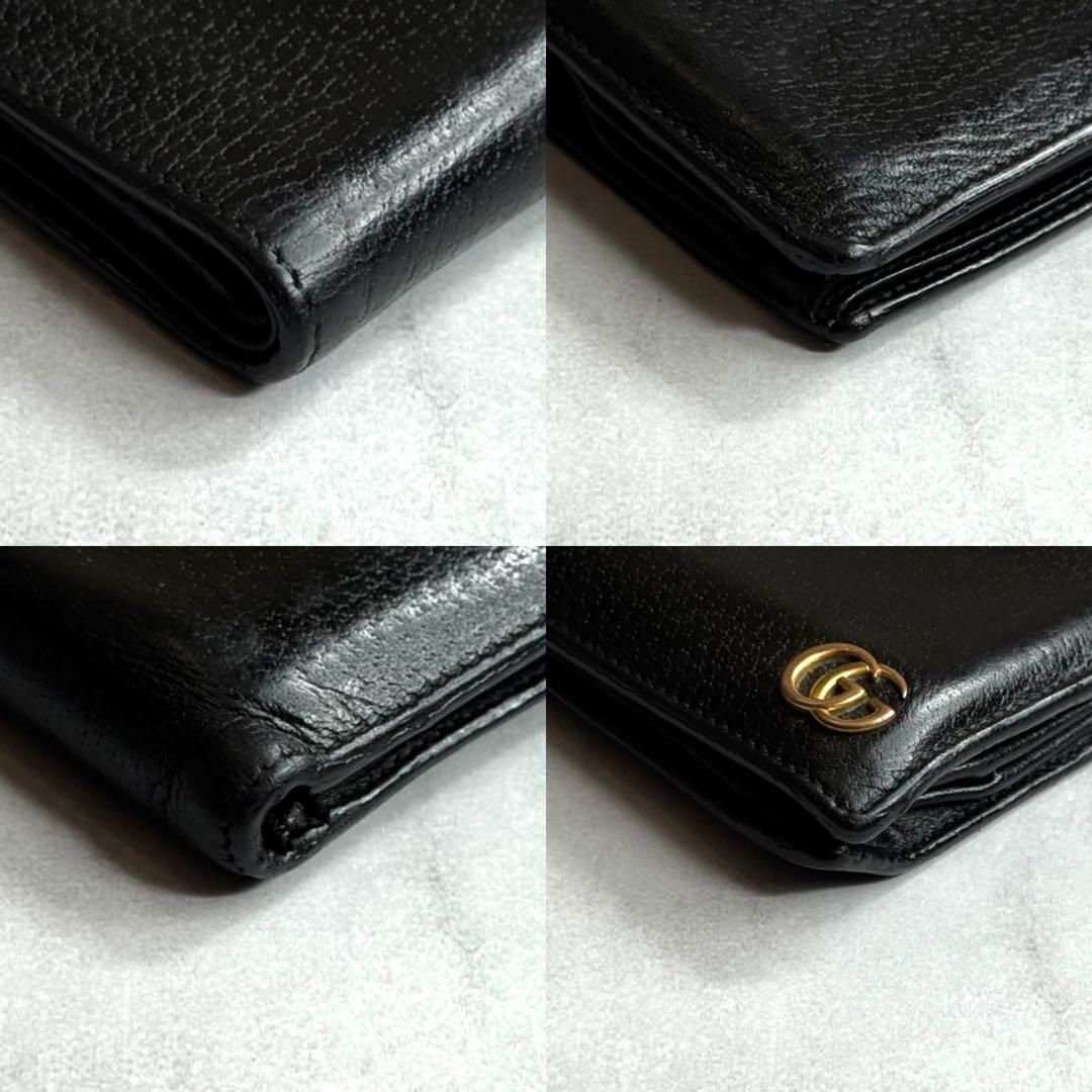 GUCCI グッチ / GGマーモントコンパクトウォレット 428725 グッチ 二つ折り財布 財布 メンズ GGマーモント ブラック 428725