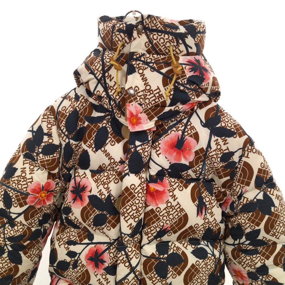 GUCCI × THE NORTH FACE フード付きフローラルプリントダウン Gucci X North Face Floral Puffer Down Jacket Mens Sz L Brand