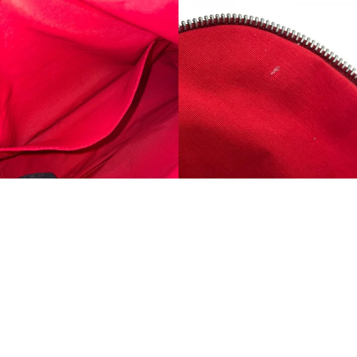 エルメス HERMES ボリードポーチ25 レッド×シルバー金具 トワル