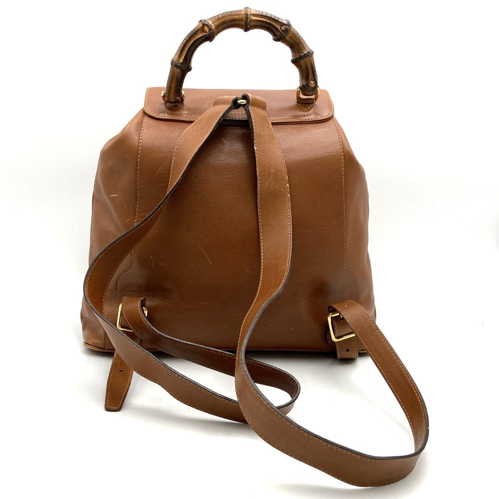 GUCCI グッチ 003 58 リュック・デイパック バンブー レザー ブラウン  