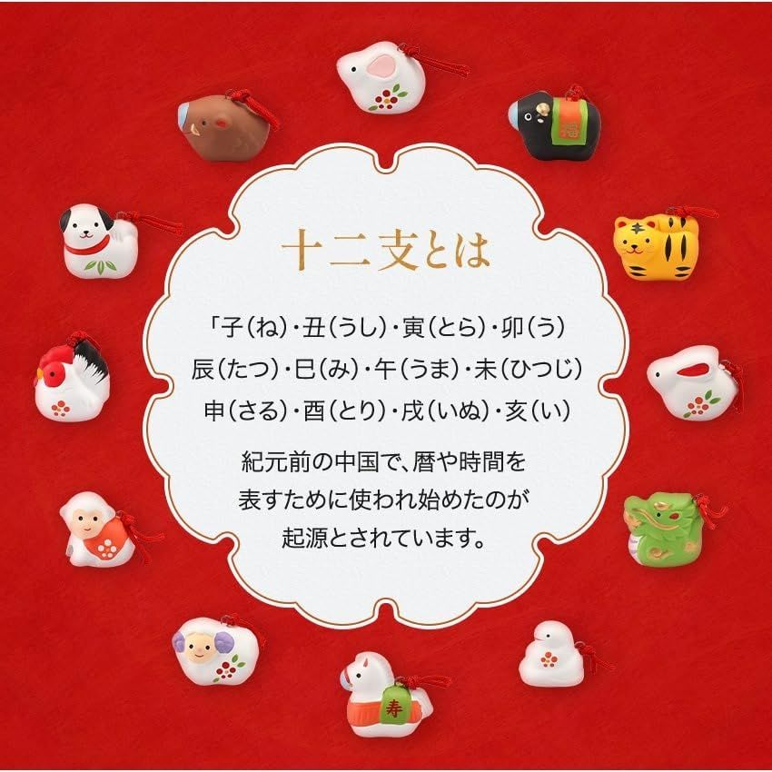 大阪長生堂 干支 置物 正月飾り 毎年飾れる 十二支 陶器 オリジナル