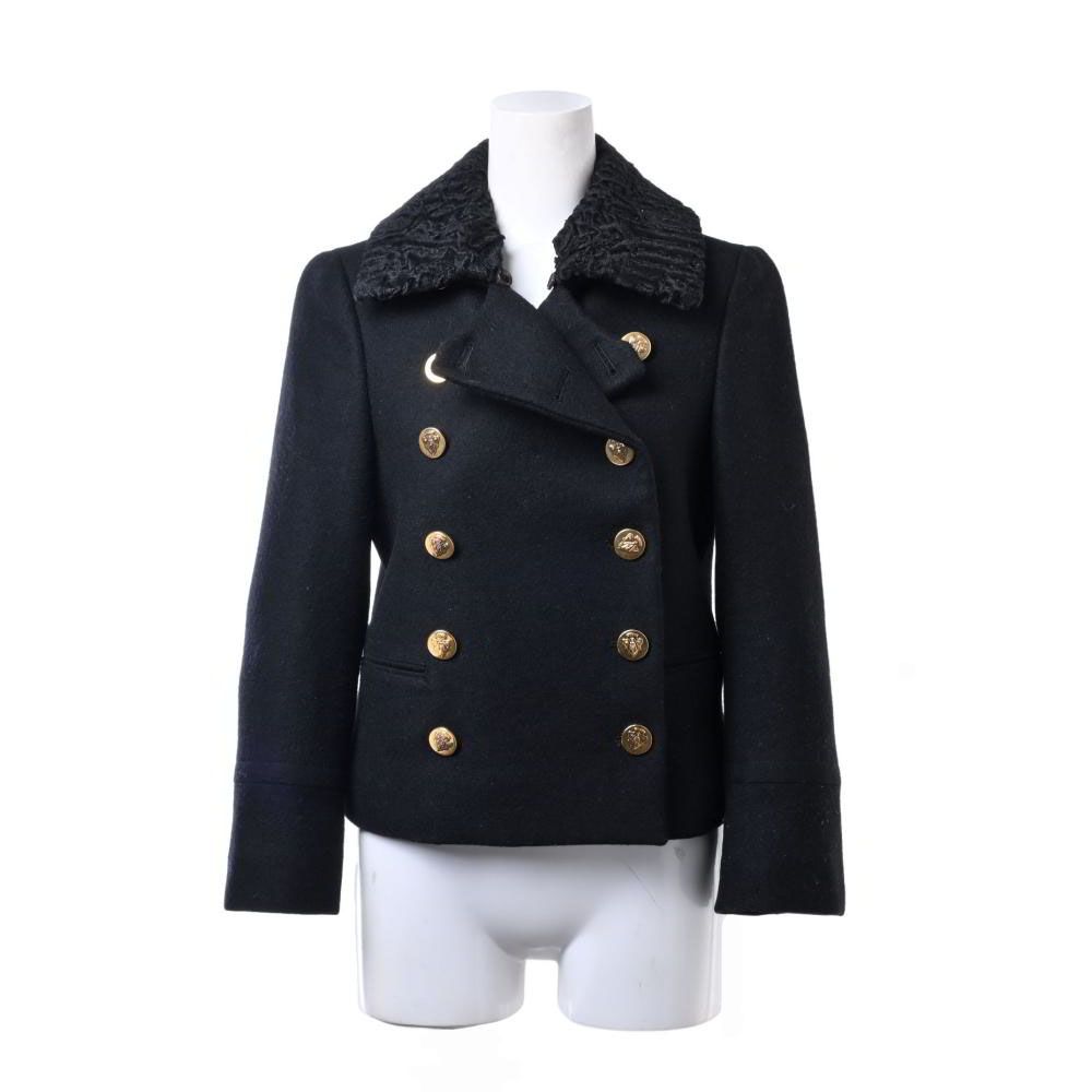 GUCCI ムートンラペル付き 2way モヘア混 コート 金ボタン付き - メルカリ 