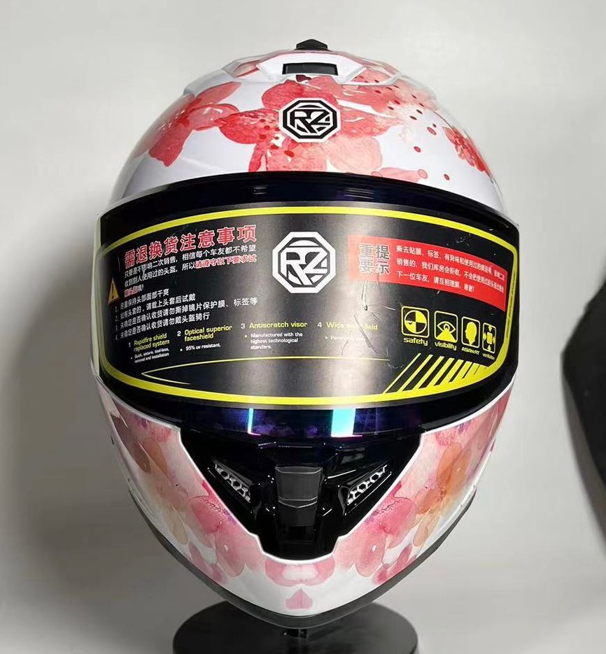 NEWモデル　桜柄フルフェイスヘルメットDOT認証バイクヘルメット四季　男女兼用バイク