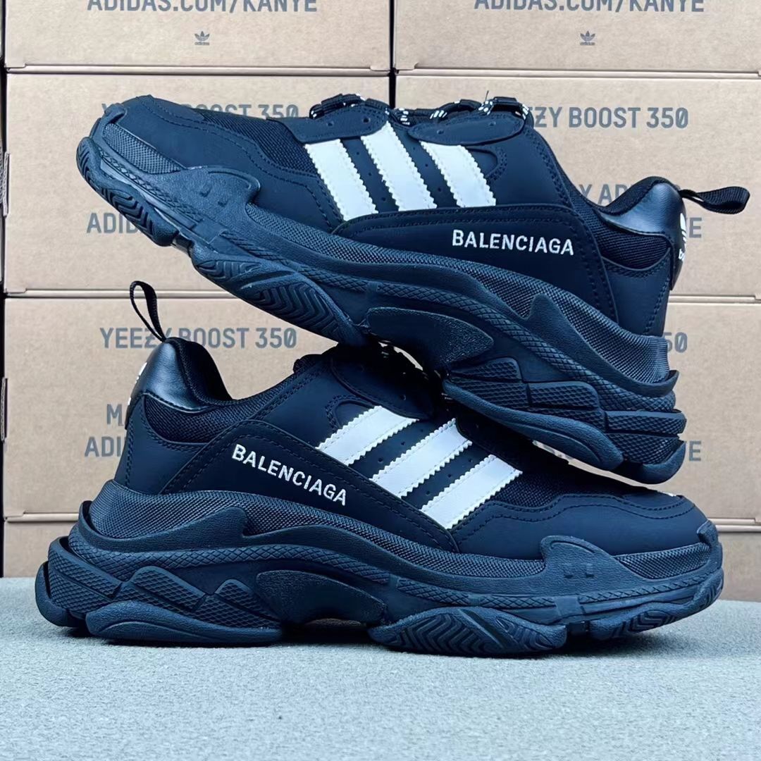 ADIDAS × BALENCIAGA TRIPLE S "BLACK"（712821W2ZB21090）