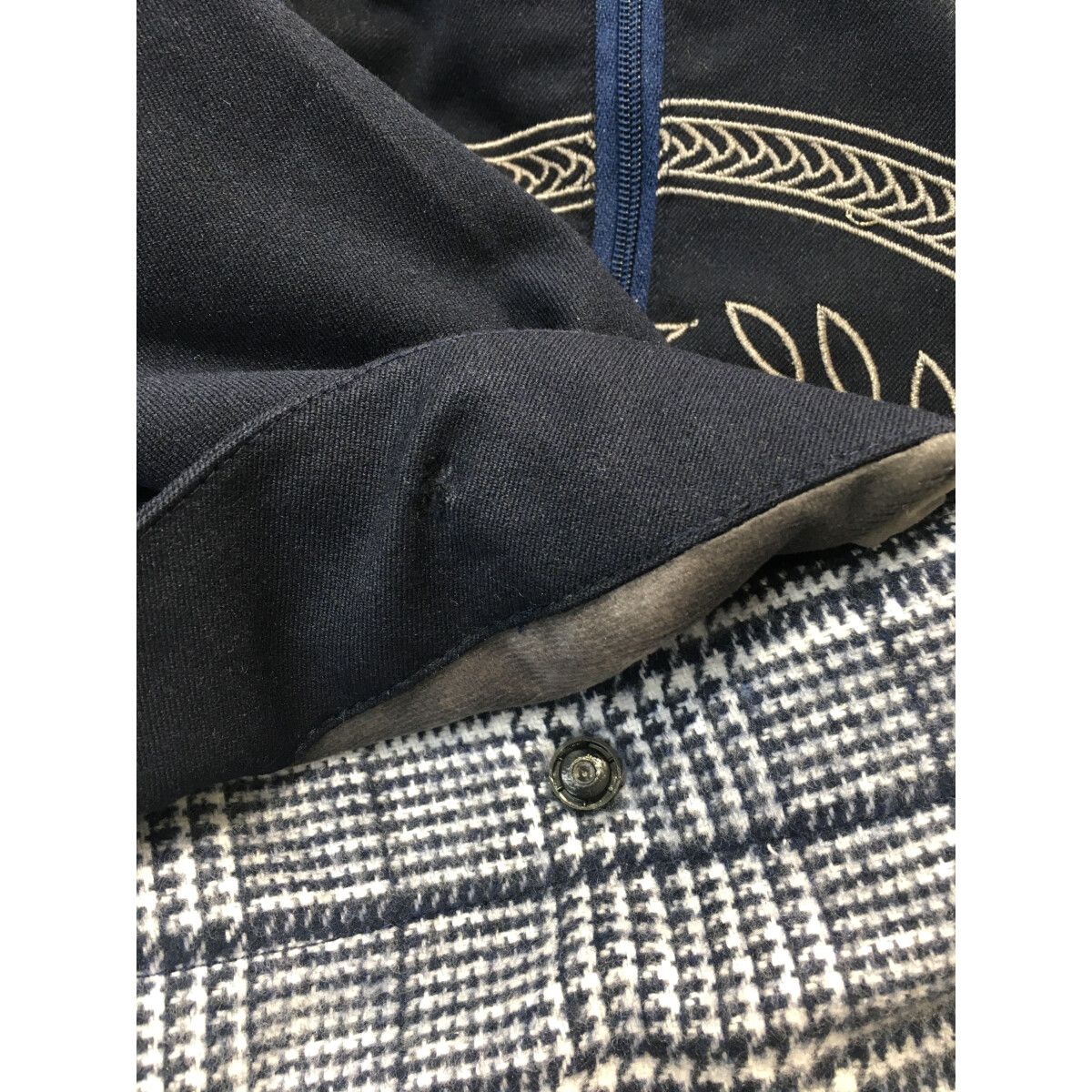 coco 未使用品 ラッセルノ RUSSELUNO メンズ ジャケット 5(L) 紺 訳あり ハーフジップ プルオーバー チェック 2WAY 未使用品 メンズ ラッセルノ RUSSELUNO ジャケット 5(L) 紺 訳