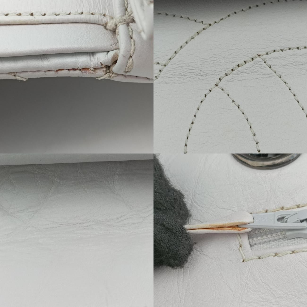 シャネルChanel2.55 ダブルフラップマトラッセホワイトラムスキンA3759012623751