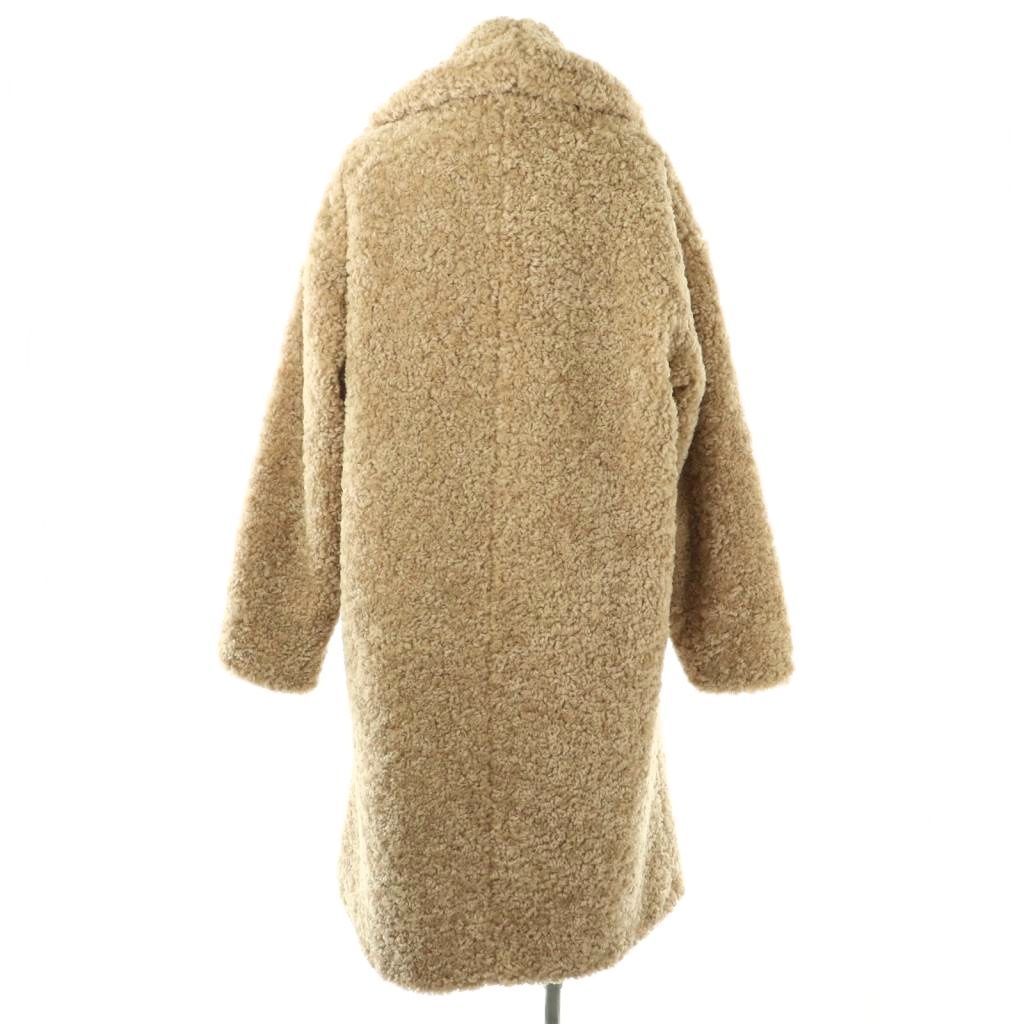 ZARA ベージュ ボア ロングコート ザラ ZARA ボア ロングコート アウター ダブル XS ベージュ /DF