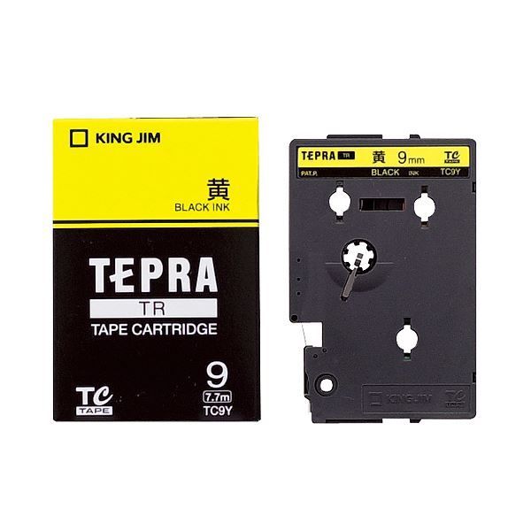 HOT，限定セール (まとめ) キングジム テプラ TR テープカートリッジ パステル 9mm 黄／黒文字 TC9Y 1個  【×10セット】 その他