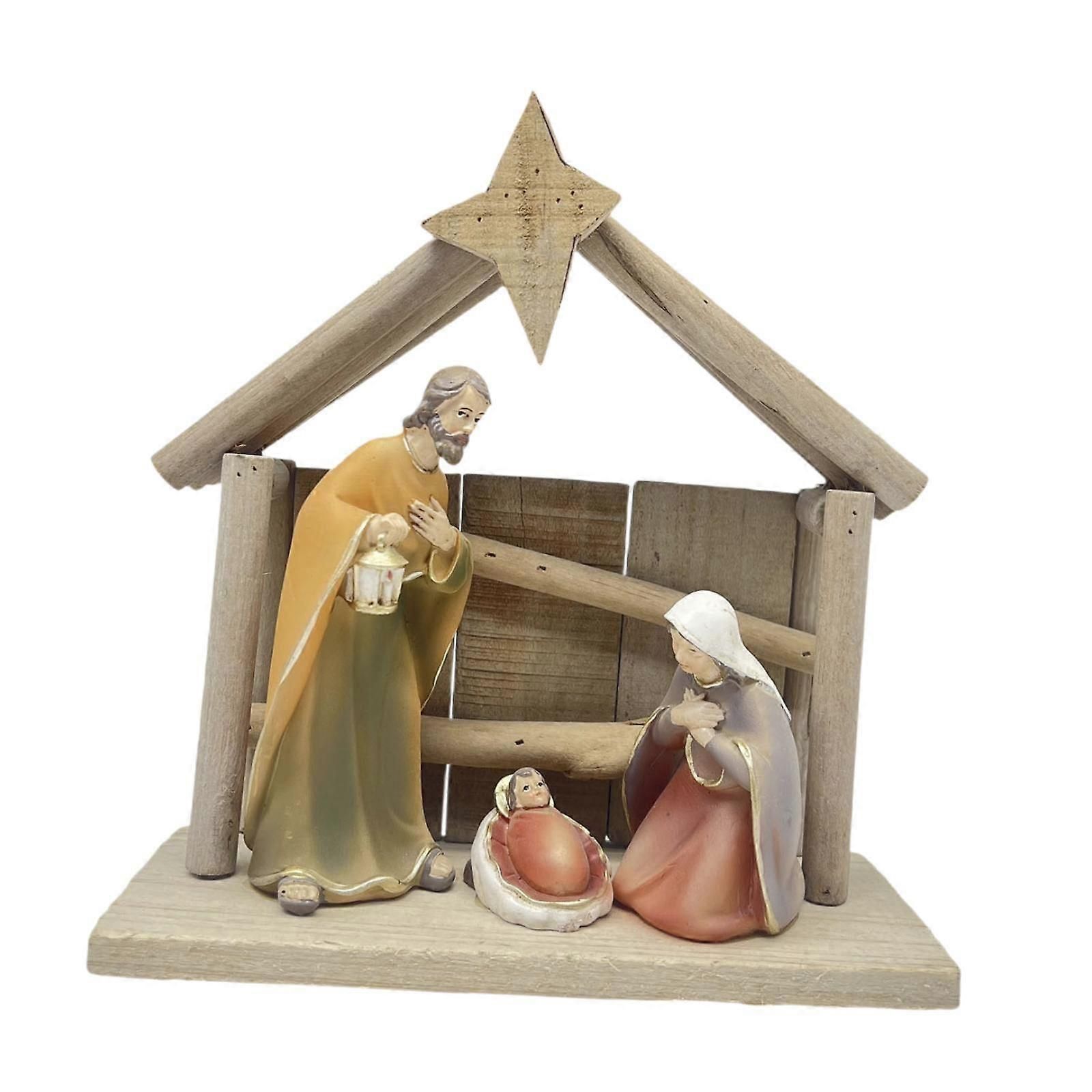 クリスマスキリスト降誕置物クラフト聖家族の置物屋内の家の装飾のための