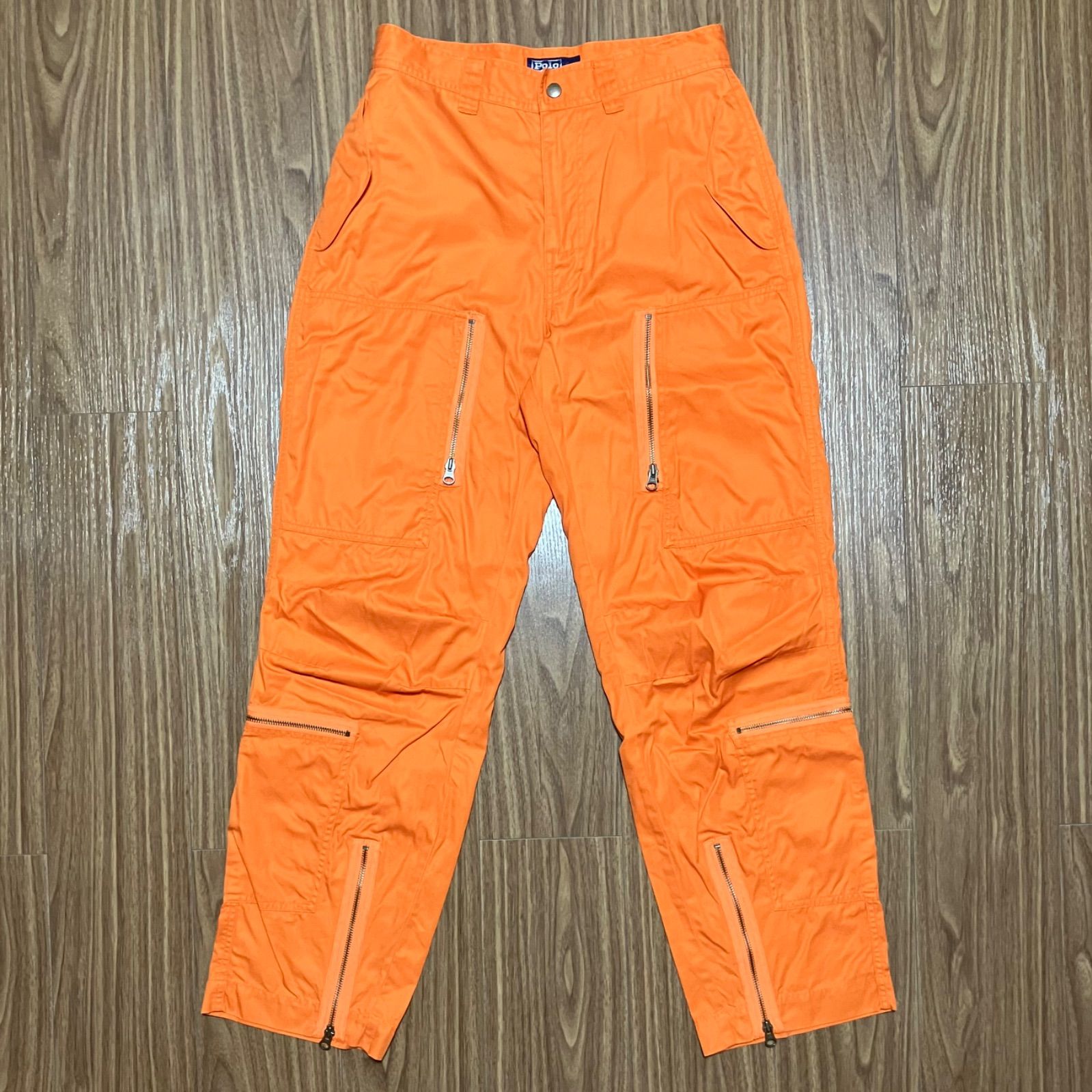 90s polo by ralph lauren パラシュートパンツ オレンジ