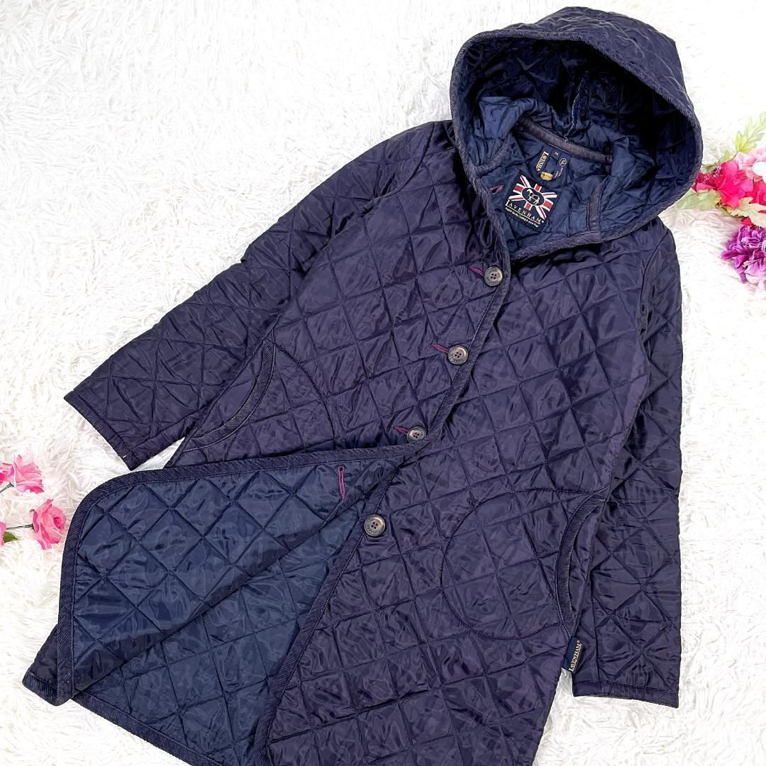 定番‼✨ LAVENHAM キルティングコート ロング フード イギリス製 36 