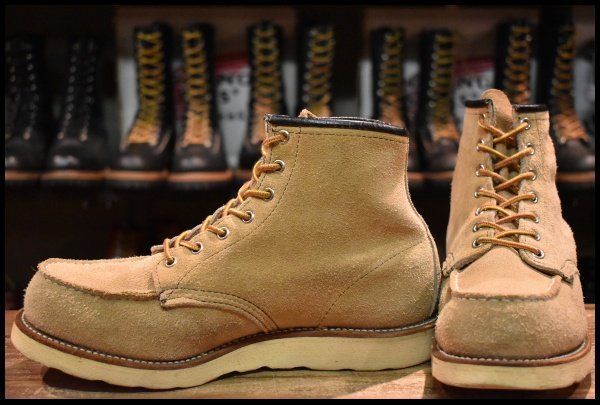 【7.5E 良品 犬タグ】レッドウィング 8173 スエード アイリッシュセッター タン ラフアウト モックトゥ ブーツ redwing HOPESMORE【EL316】