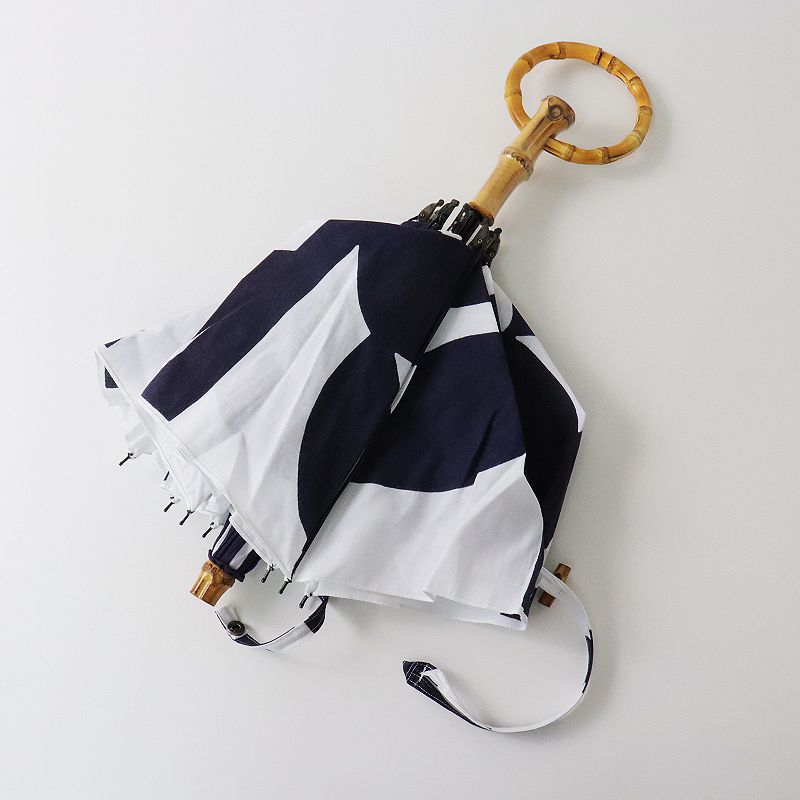 美品　breezyblue　レディース　日傘 折り畳み日傘 晴雨兼用 / 手捺染 botanical blueBreezy blue