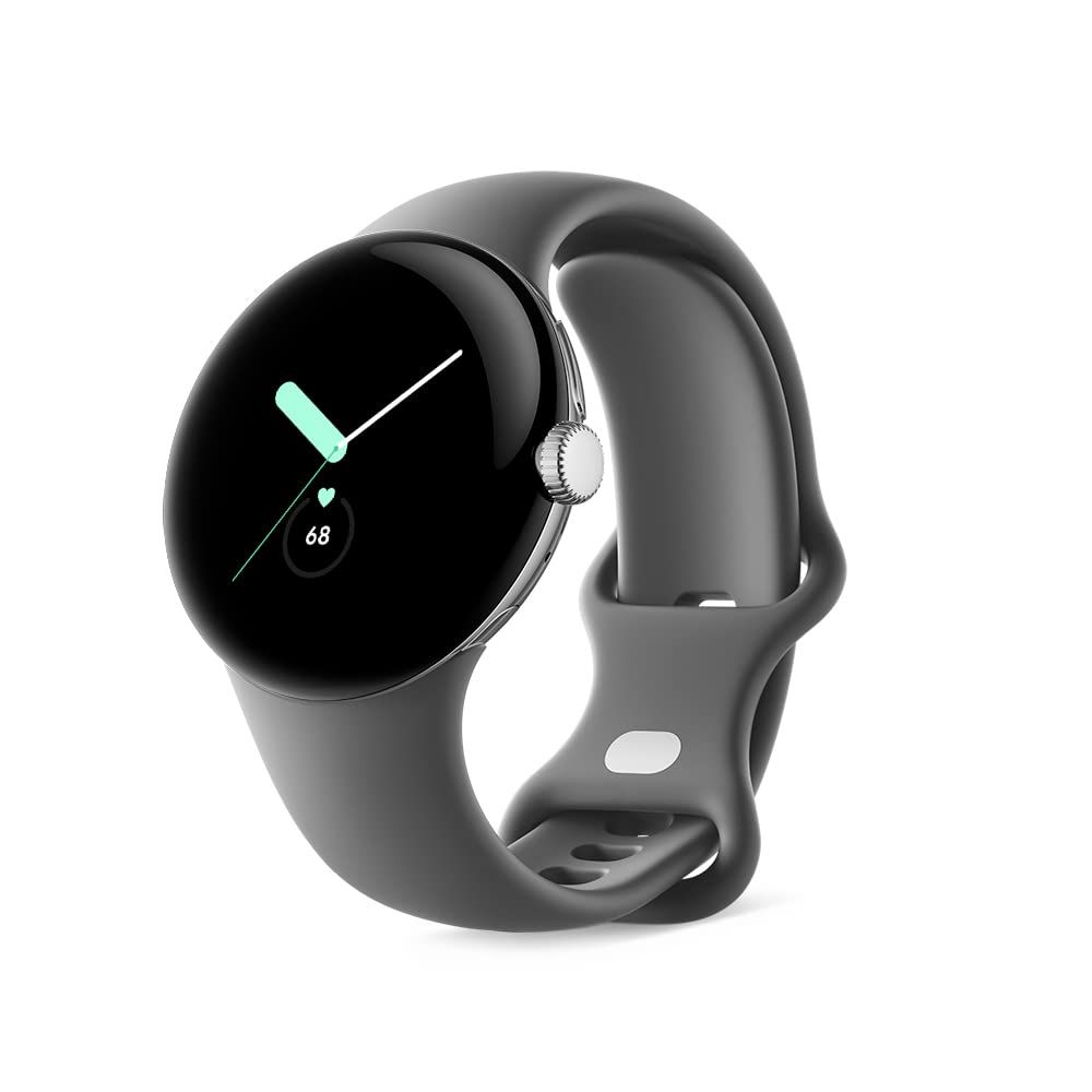 Google グーグル Pixel Watch 心拍計 Polished Silver ステンレス ケース / Charcoal アクティブ バンド(Wifi)GA0 [Polished Silver ステンレス ケース/Charcoal アクティブ バンド]