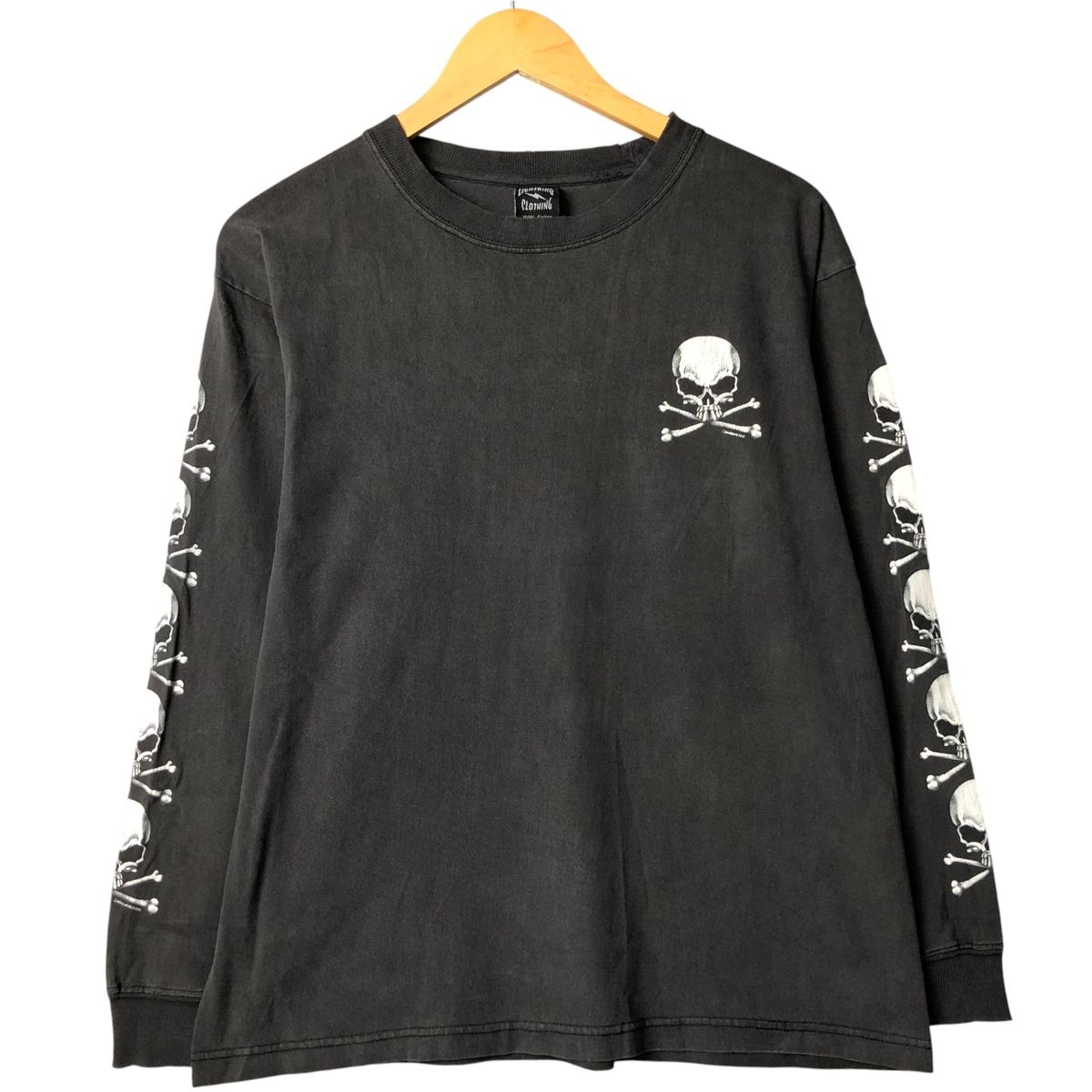 古着 00年代 LIGHTNING CLOTHING ドクロ柄 スカル柄 ロングTシャツ ロンT ロシア製 メンズM相当|eaa586525