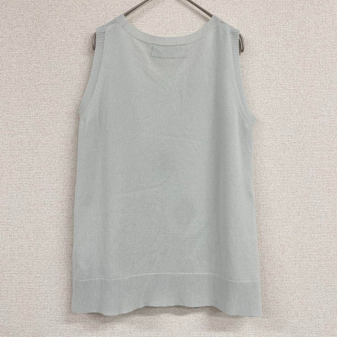 ERMANNO エルマンノシェルヴィーノ カシミヤ100％ ニット ノースリーブ レース刺繍 イタリア製 42