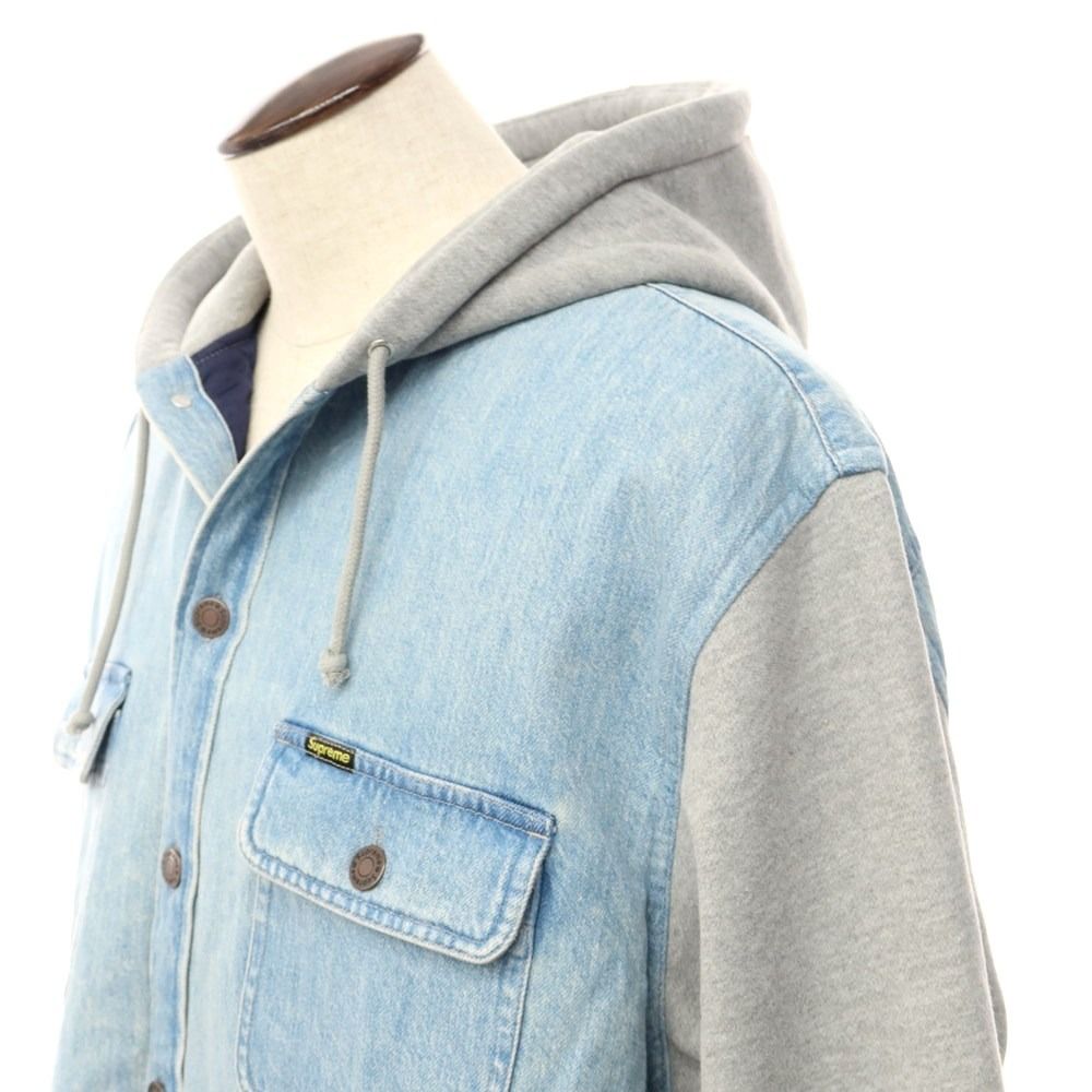 【中古】シュプリーム Supreme 2022年秋冬 Fleece Hooded Denim Shirt 中綿 デニムシャツ パーカー【サイズXL】【メンズ】 中古】シュプリーム Supreme 2022年秋冬 Fleece Hooded Denim Shirt