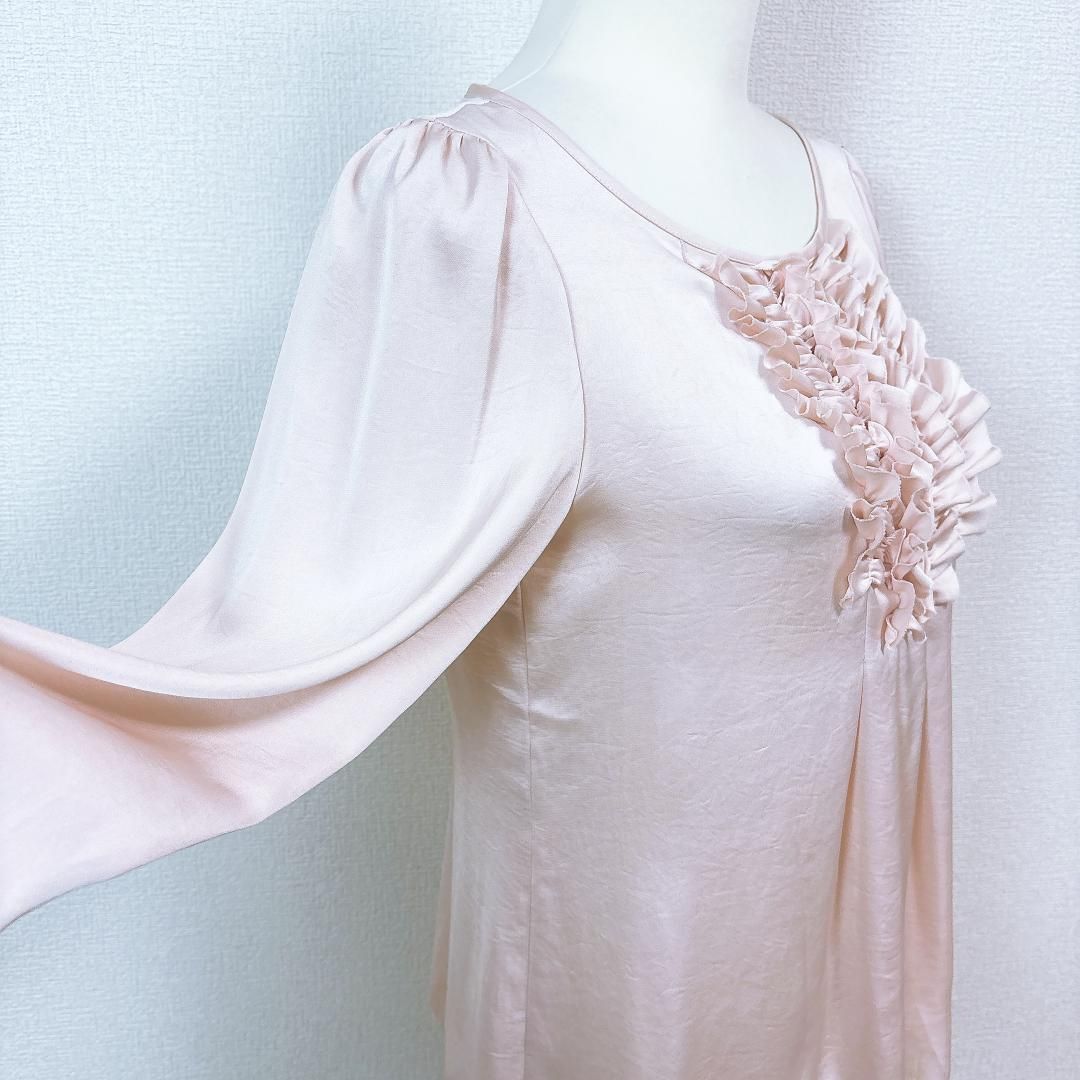 美品】アナイ 胸元フリル 長袖ブラウス ピンク 38 - メルカリ