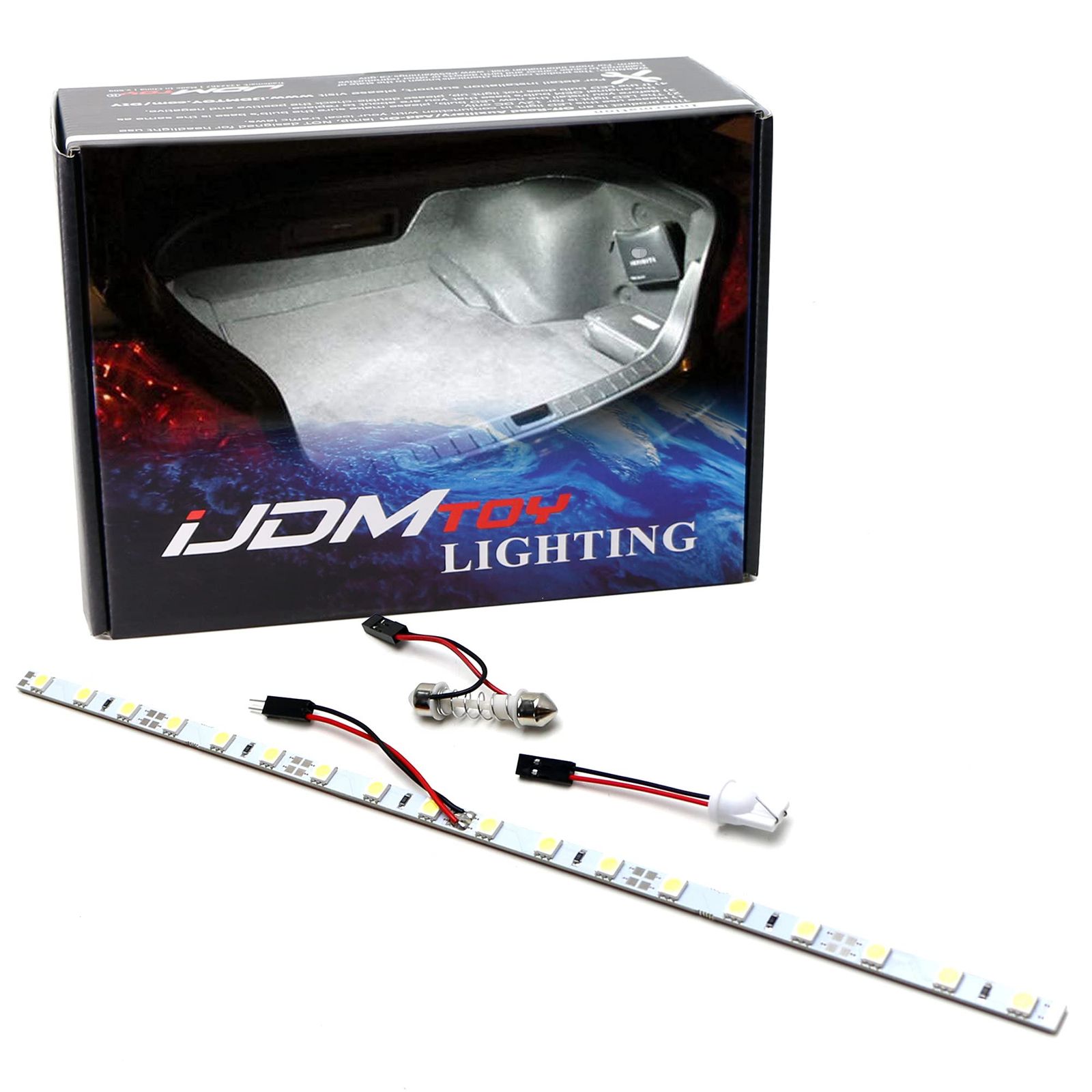 iJDMTOY 18-SMD-5050 LEDストリップライト 車のトランクカーゴエリアまたはインテリアイルミネーションに対応 キセノンホワイト 