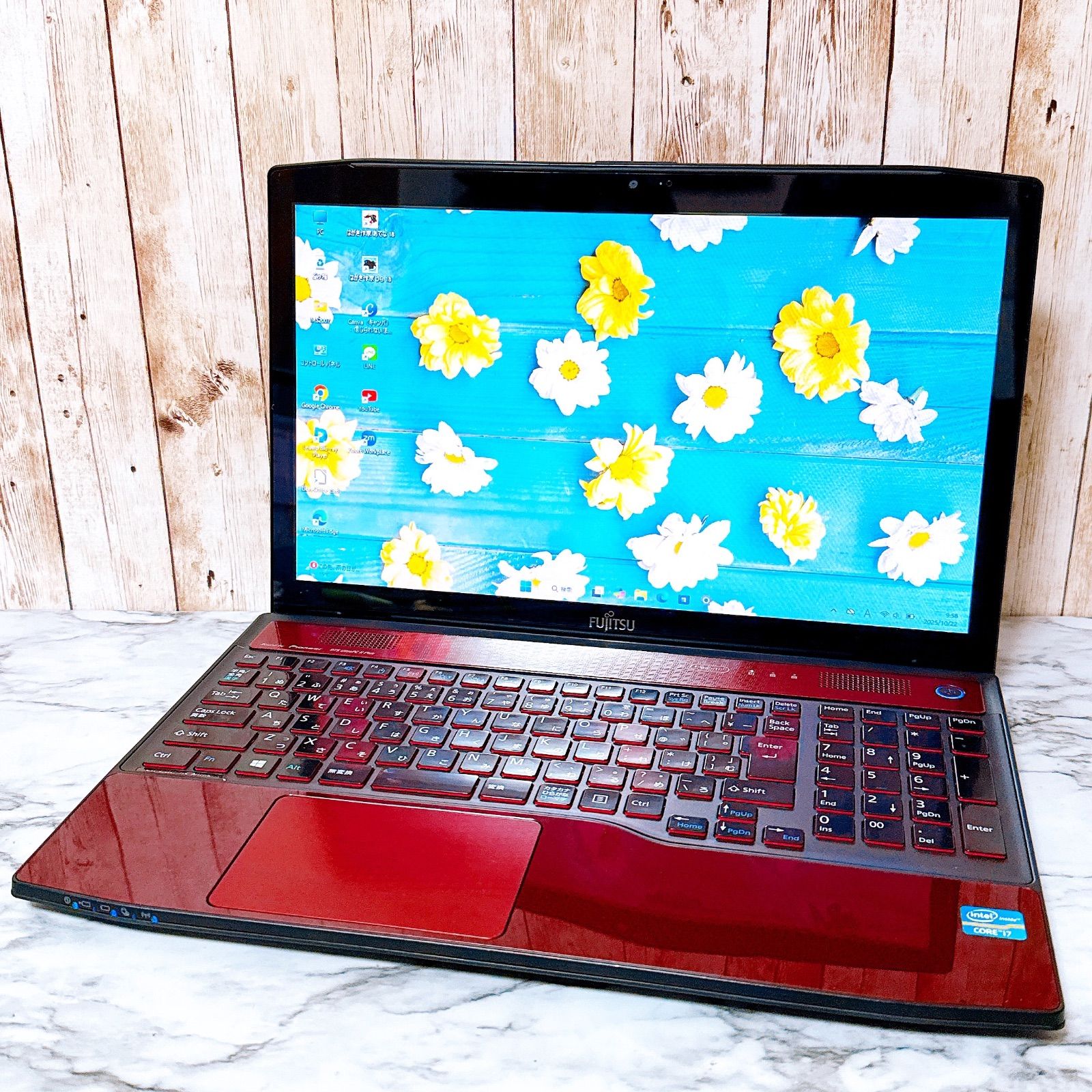 薄型✨カメラ✨SSD✨メモリ16GB✨NEC✨オフィス✨レッド✨ノートパソコン 1台限定✨高性能i7＆SSD/メモリ16GB✨カメラ すぐ使える薄型パソコンPC