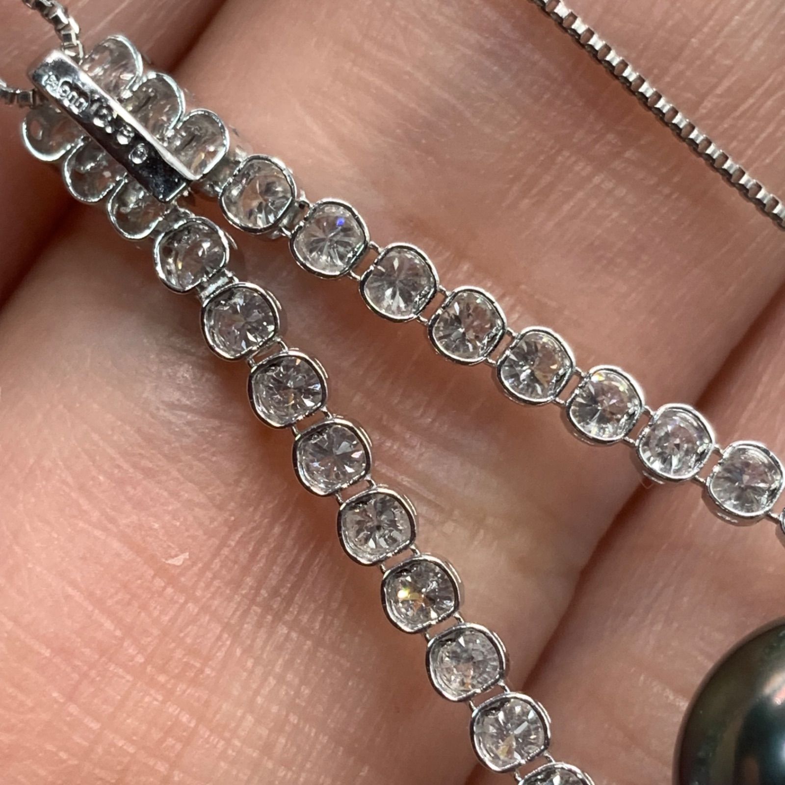 ダイヤモンド パール ネックレス Pt850 pt900 3.8g 約45cm