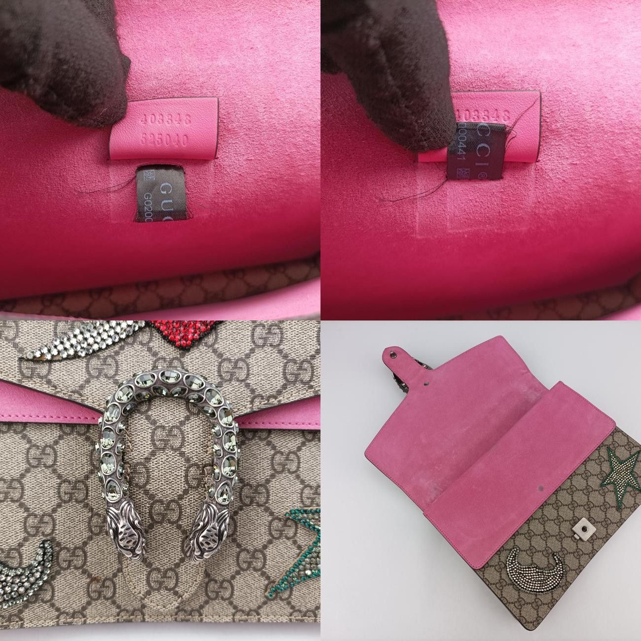 グッチGucciディオニュソスベージュ×ピンク×マルチカラーPVCコーティングキャンバス403348G020000441