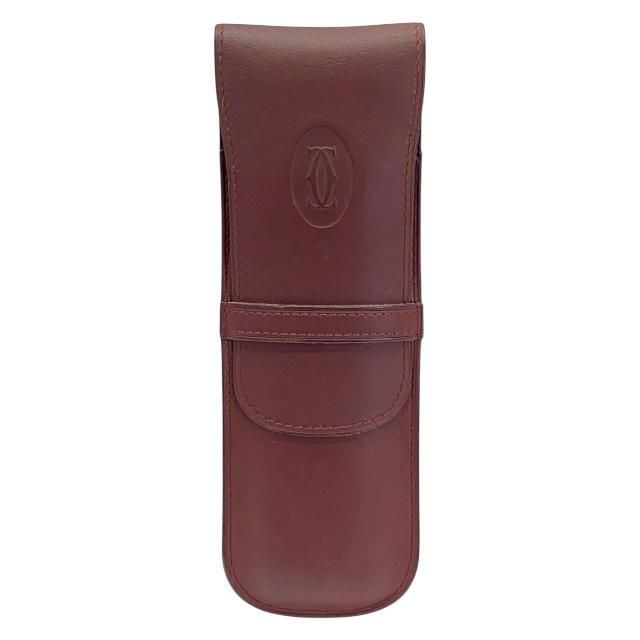 Cartier カルティエ マストライン ペンケース 筆記用具ケース 筆箱 小物 ロゴ レザー ボルドー