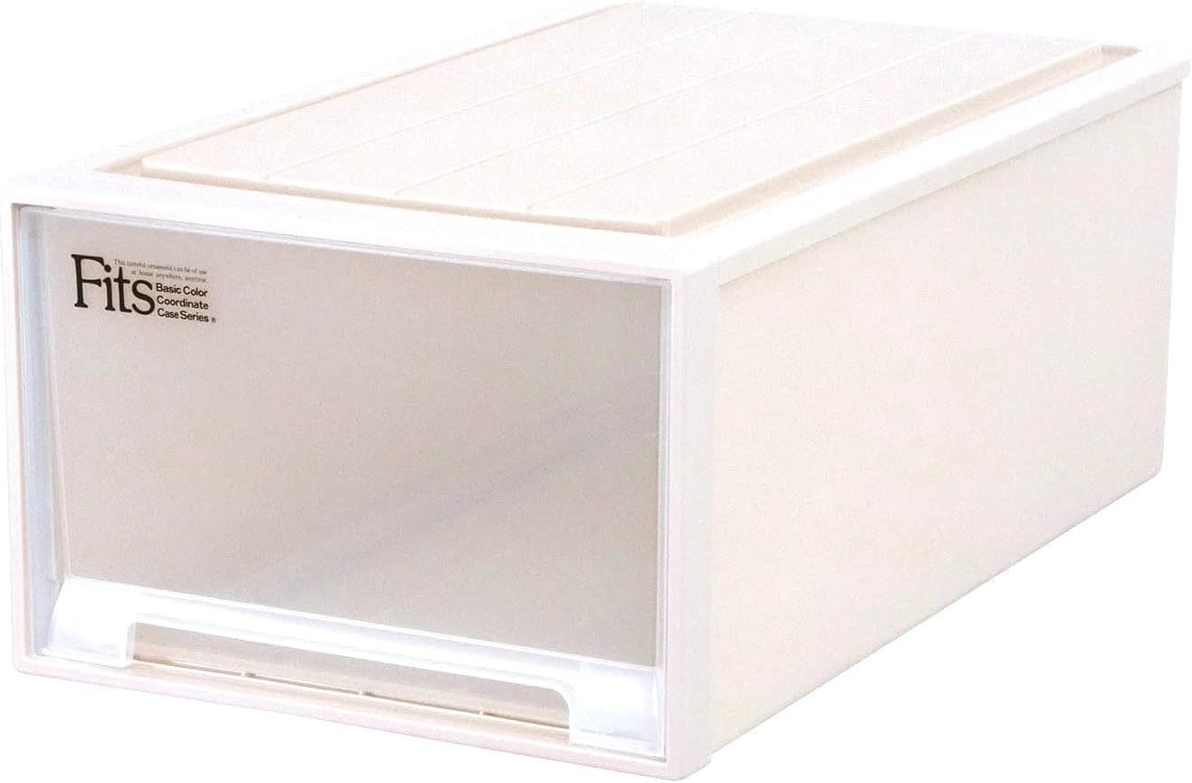 【匿名配送 新品】>01_カプチーノ 03_押入れ(奥行74cm) 26_ディープL(幅44×高さ30cm)< 天馬 耐久性に特化した収納ケース 日本製 フィッツケース 押入れ用 たわみにくい衣装ケース 引き出し 1個ずつ増やせて便利 【色 カプチーノ】 【